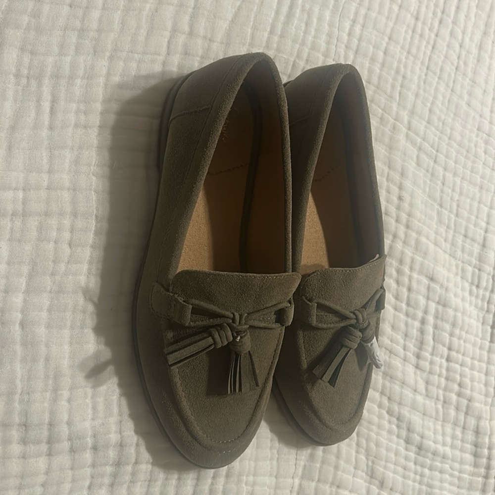 Franco Sarto Slip On Tasseled Loafer, Women's Size 8 Green